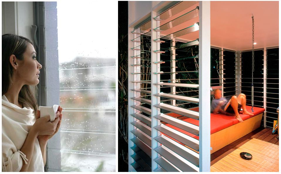 outdoor rooms with louvre windows 